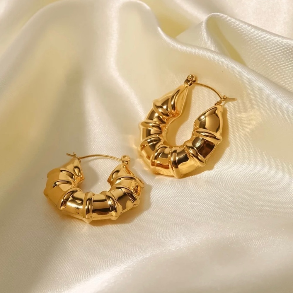 Hollow Hoop Stainless Steel Earrings- Fashion Earrings